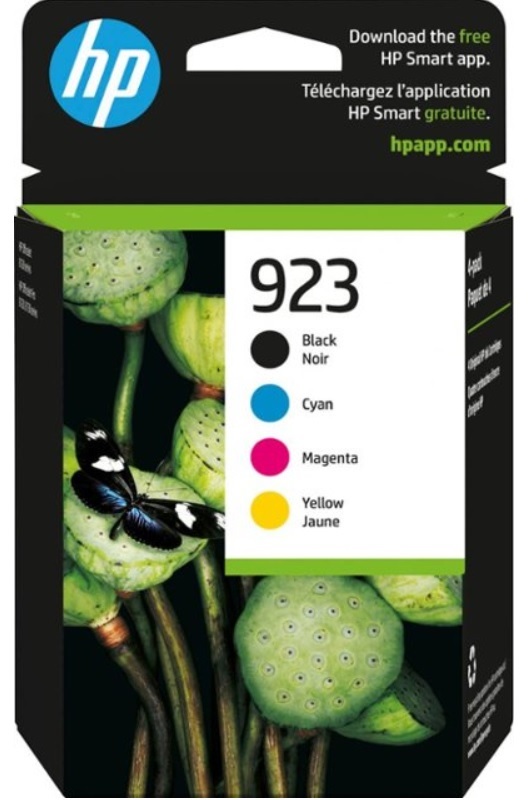 HP -923 4-Pack Ink Cartridges - Black-Magenta-Yellow-Cyan